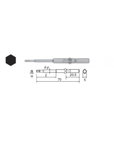 H Bit for Precision Screw for HIOS Ø 5mm