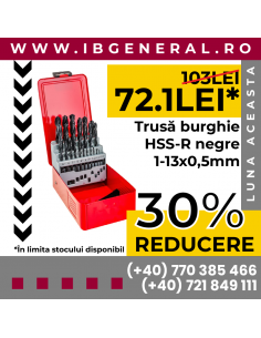 Trusă Burghie HSS-R negre...