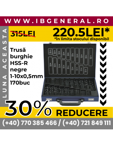 Set 170 Burghie HSS-R Negre (1-10mm)...